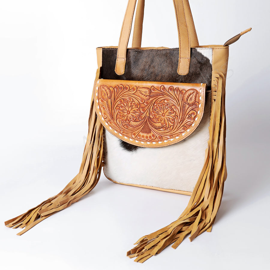 American Darling Tote Hand Tooled Hair-On Genuine Leather Western Women Bag Handbag Purse | Travel Bags College - Uhorse
