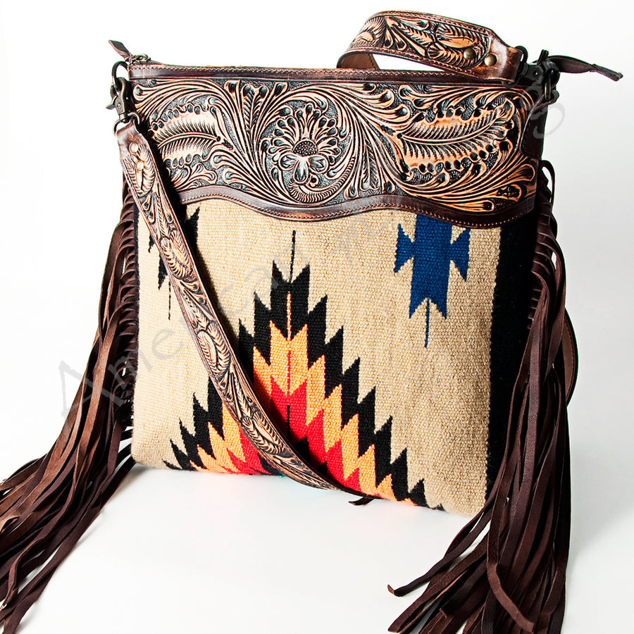 American Darling ADBGZ422 Signature Crossbody Hand Tooled Saddle by Hilason – Cowboy and equestrian accessories