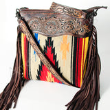 American Darling ADBGZ423 Signature Crossbody Hand Tooled Saddle Blanket Genuine Leather Women Bag Western Handbag Purse