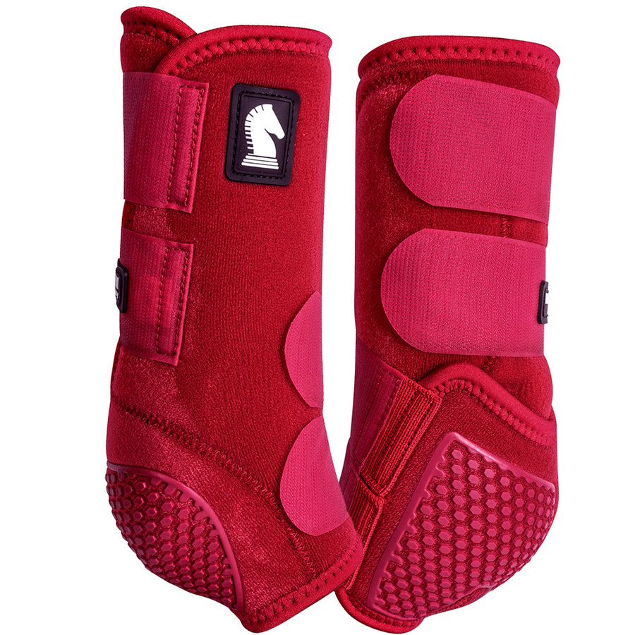 Large Flexion Legacy2 Support Horse Hind Boots Crimson - Uhorse