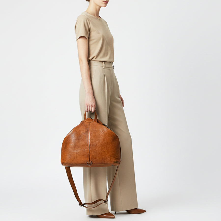 Spaghetti Western Swc194Tan Cross Body I Vintage Handmade Drum Dyed Genuine European Cowhide Leather Women Bag Western Handbag Purse