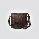 Spaghetti Western Swc196Brn Wallet Vintage Handmade Drum Dyed Genuine European Cowhide Leather Women Bag Western Handbag Purse