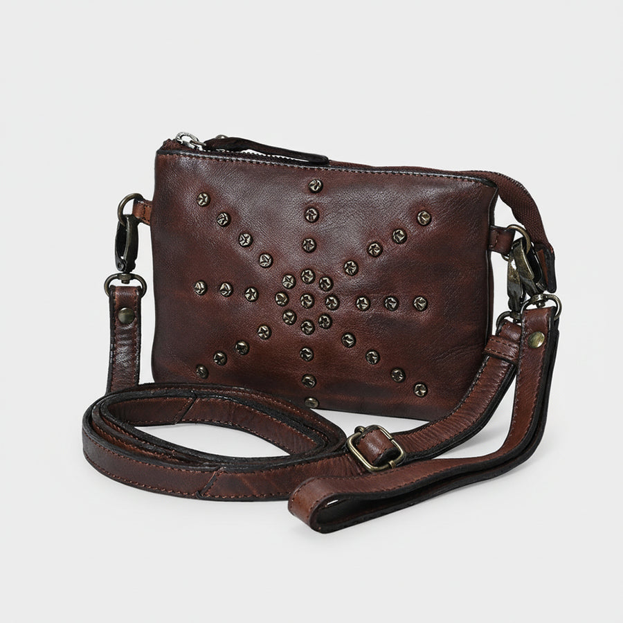 Spaghetti W. Swc196Brn Wallet Vintage Handmade Drum Dyed Genuine by Hilason – Cowboy and equestrian accessories