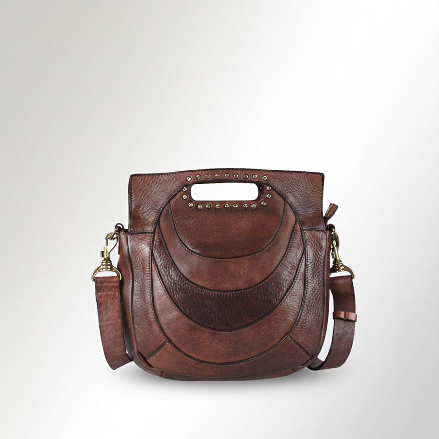 Spaghetti Western Swc173Brn Clutch Vintage Handmade Drum Dyed Genuine European Cowhide Leather Women Bag Western Handbag Purse