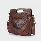 Spaghetti W. Swc173Brn Clutch Vintage Handmade Drum Dyed Genuine by Hilason – Cowboy and equestrian accessories