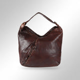 Spaghetti Western Swc176Brn Hobo Vintage Handmade Drum Dyed Genuine European Cowhide Leather Women Bag Western Handbag Purse