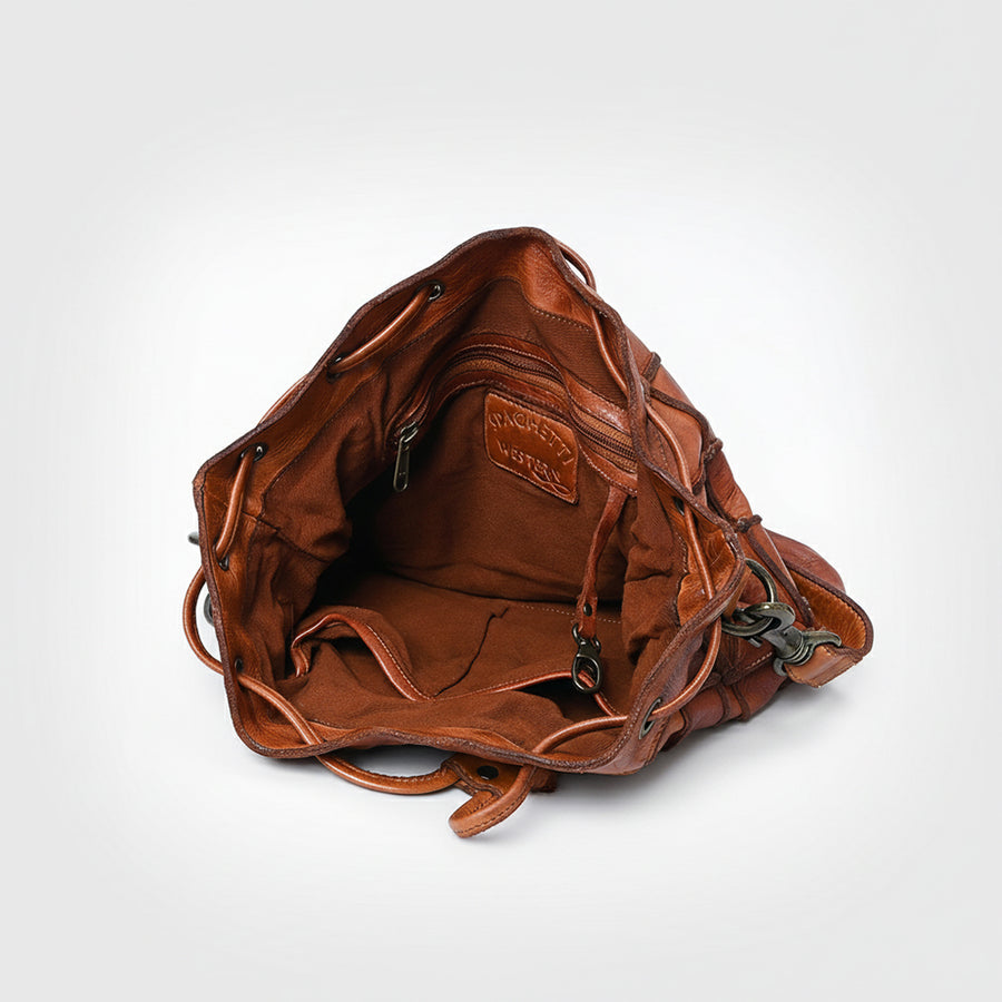 Spaghetti Western Swc177Cg Bucket Vintage Handmade Drum Dyed Genuine European Cowhide Leather Women Bag Western Handbag Purse