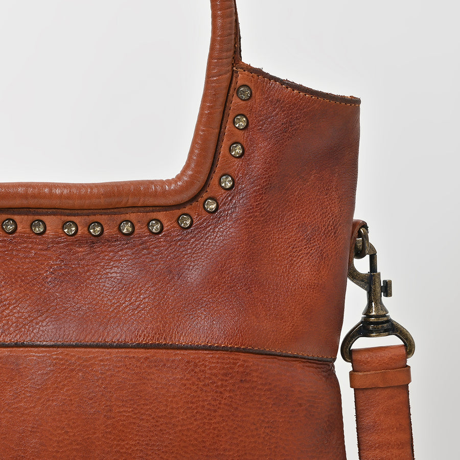 Spaghetti Western Swc178Cg Tote Vintage Handmade Drum Dyed Genuine European Cowhide Leather Women Bag Western Handbag Purse