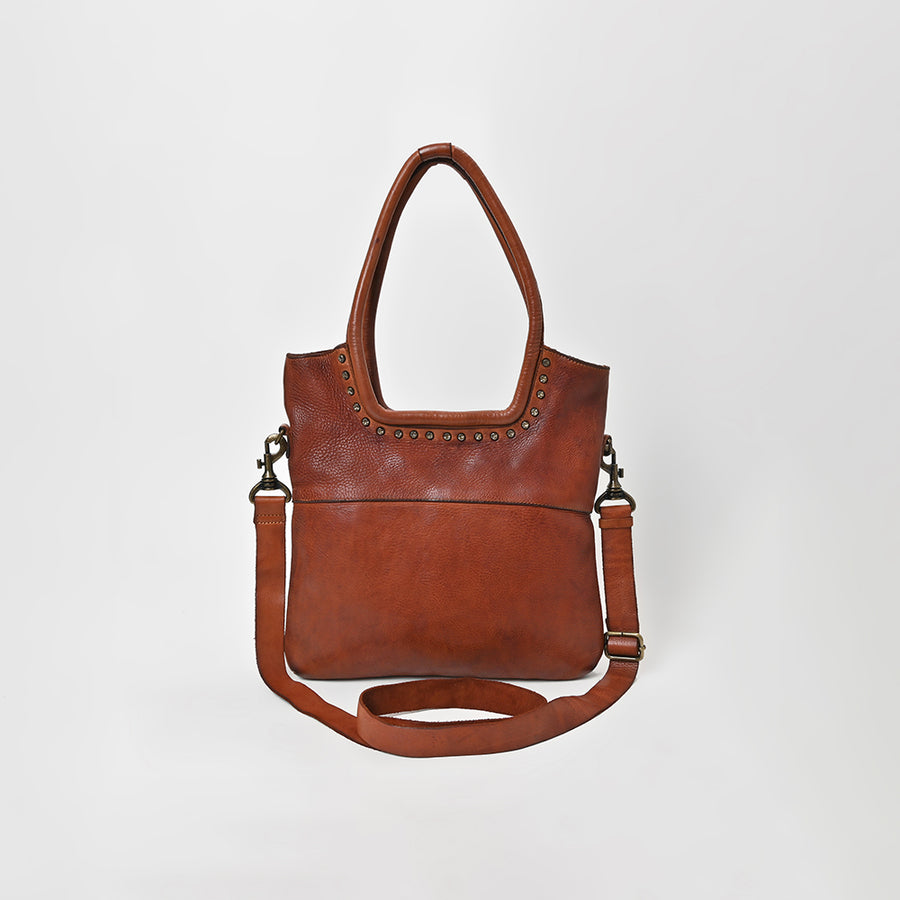 Spaghetti Western Swc178Cg Tote Vintage Handmade Drum Dyed Genuine European Cowhide Leather Women Bag Western Handbag Purse