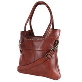 Spaghetti Western Swc178Cg Tote Vintage Handmade Drum Dyed Genuine European Cowhide Leather Women Bag Western Handbag Purse