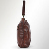 Spaghetti Western Swc183Brn Hobo Vintage Handmade Drum Dyed Genuine European Cowhide Leather Women Bag Western Handbag Purse