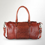 Spaghetti Western Swc185Cg Tote Vintage Handmade Drum Dyed Genuine European Cowhide Leather Women Bag Western Handbag Purse