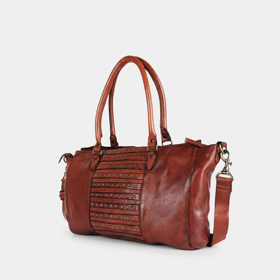 Spaghetti W. Swc185Cg Tote Vintage Handmade Drum Dyed Genuine European by Hilason – Cowboy and equestrian accessories