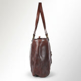 Spaghetti Western Swc186Brn Tote Vintage Handmade Drum Dyed Genuine European Cowhide Leather Women Bag Western Handbag Purse