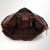 Spaghetti Western Swc186Brn Tote Vintage Handmade Drum Dyed Genuine European Cowhide Leather Women Bag Western Handbag Purse