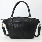 Spaghetti Western Swc188Blk Tote Vintage Handmade Drum Dyed Genuine European Cowhide Leather Women Bag Western Handbag Purse