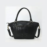 Spaghetti Western Swc188Blk Tote Vintage Handmade Drum Dyed Genuine European Cowhide Leather Women Bag Western Handbag Purse