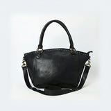 Spaghetti Western Swc188Blk Tote Vintage Handmade Drum Dyed Genuine European Cowhide Leather Women Bag Western Handbag Purse
