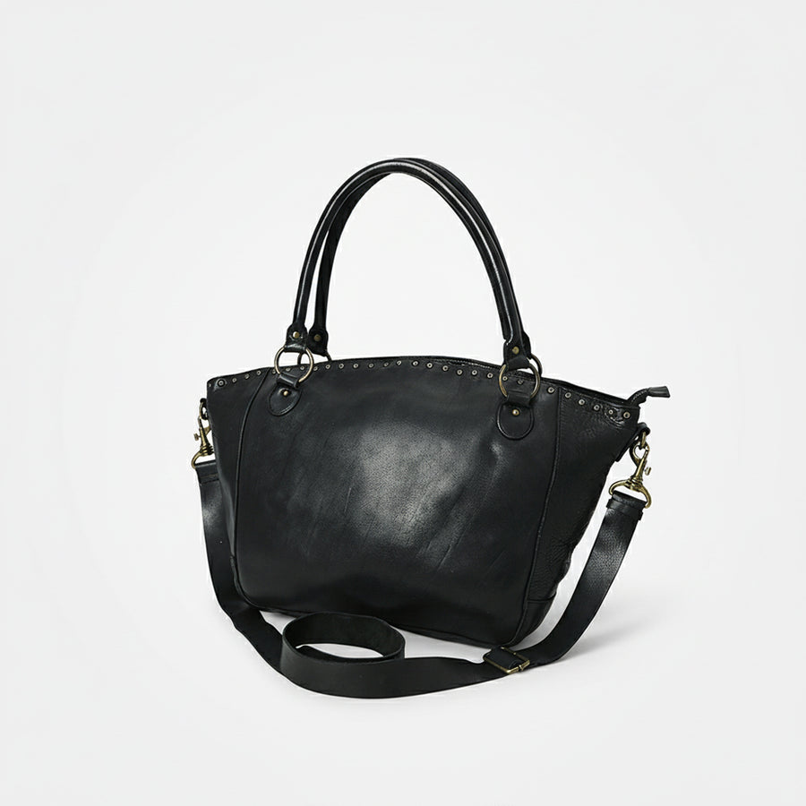 Spaghetti W. Swc188Blk Tote Vintage Handmade Drum Dyed Genuine by Hilason – Cowboy and equestrian accessories