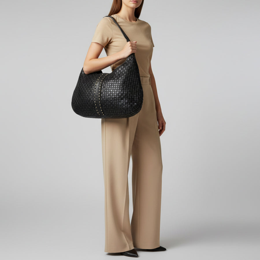 Spaghetti Western Swc189Blk Tote Vintage Handmade Drum Dyed Genuine European Cowhide Leather Women Bag Western Handbag Purse