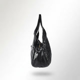Spaghetti Western Swc189Blk Tote Vintage Handmade Drum Dyed Genuine European Cowhide Leather Women Bag Western Handbag Purse