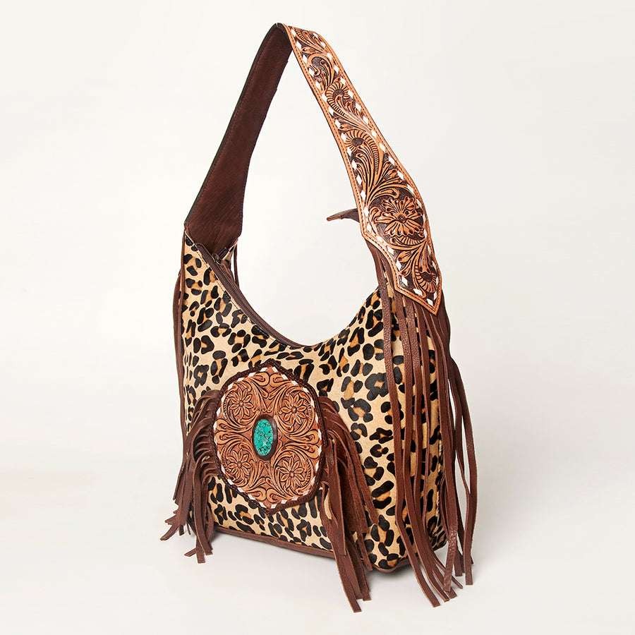 American Darling Hobo Hand Tooled Hair On Genuine Leather Western Women Bag | Handbag Purse Bags for Cute - Uhorse