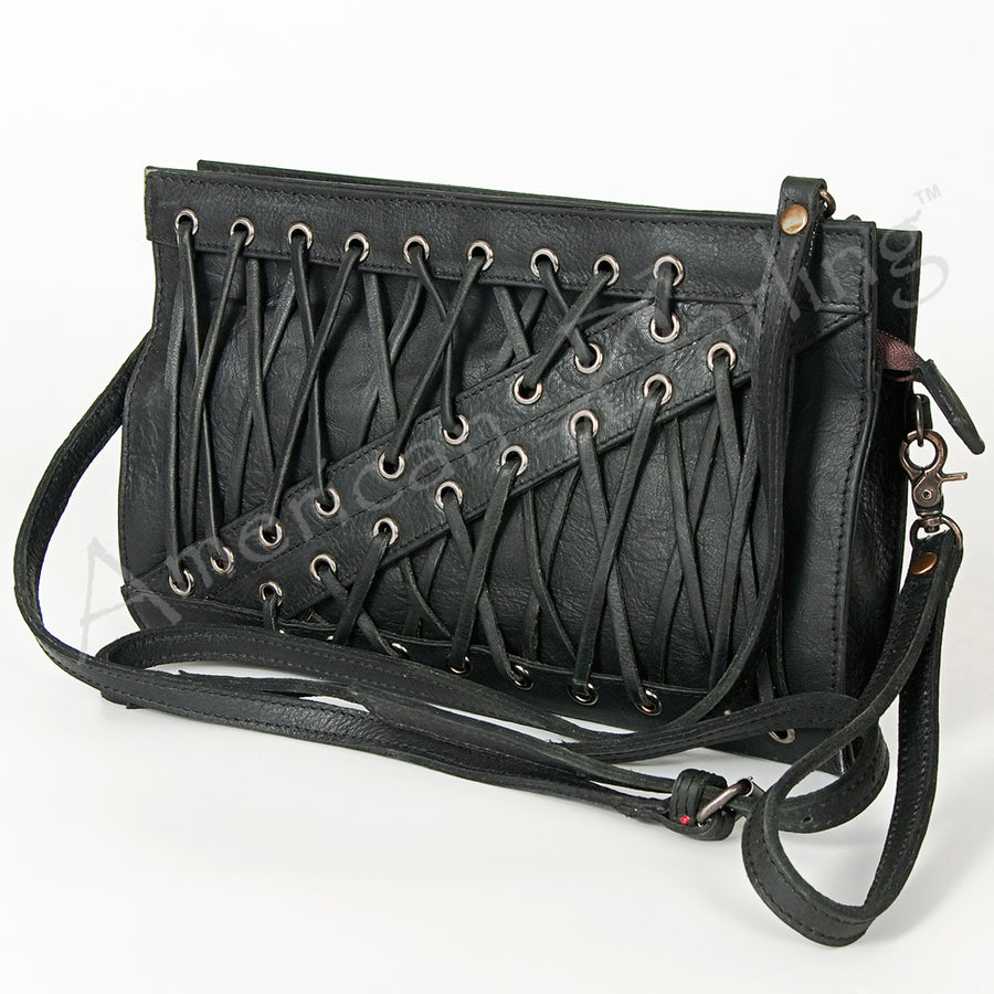 American Darling Handcrafted Lace-Up Western Leather Wallet Bag - Uhorse