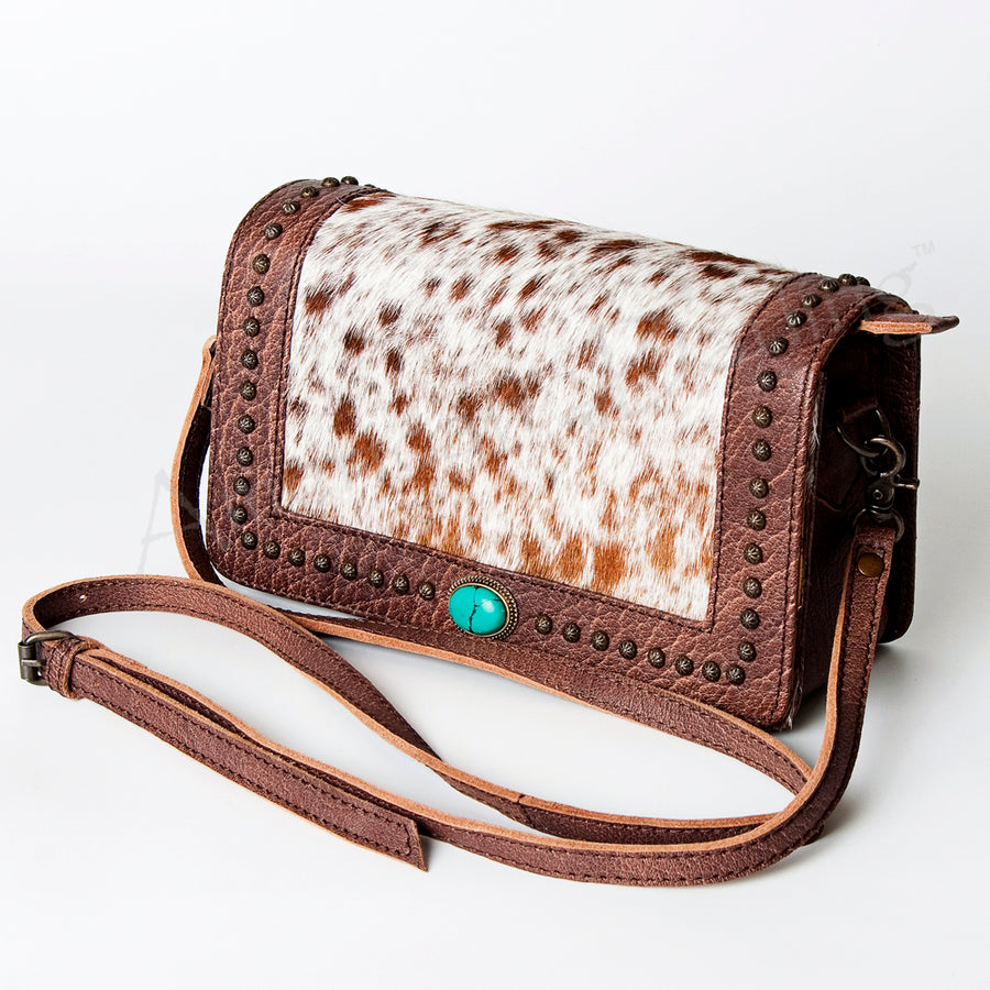 American Darling Hair-On Cowhide Western Leather Wallet Bag - Uhorse
