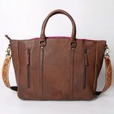 American Darling ADBGA206B Briefcase Hand Tooled Saddle Blanket Genuine Leather Women Bag Western Handbag Purse