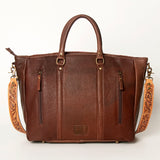American Darling ADBGA206D Briefcase Hand Tooled Saddle Blanket Genuine Leather Women Bag Western Handbag Purse