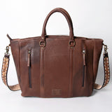 American Darling ADBGA206F Briefcase Hand Tooled Saddle Blanket Genuine Leather Women Bag Western Handbag Purse