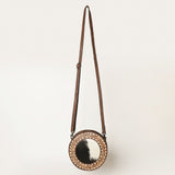 American Darling Canteen Bag Hand Tooled Hair on Genuine Leather Western Women | Handbag Purse Travel Clutch