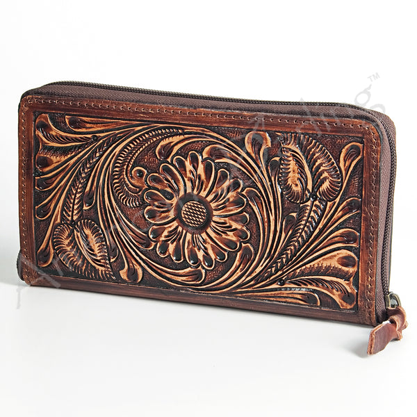 American Darling Wallet Hand Tooled Genuine Leather women bag western handbag purse - Uhorse