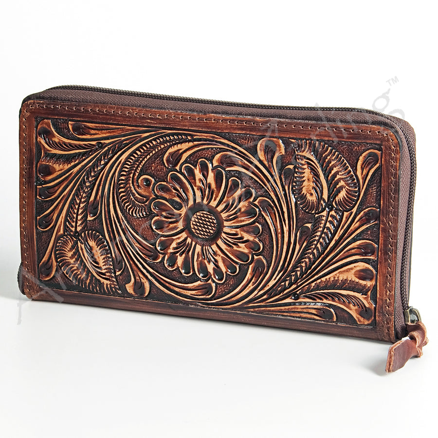 American Darling Wallet Hand Tooled Genuine Leather women bag western handbag purse - Uhorse