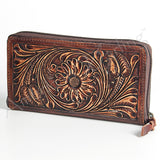 American Darling Wallet Hand Tooled Genuine Leather women bag western by Hilason – Cowboy and equestrian accessories