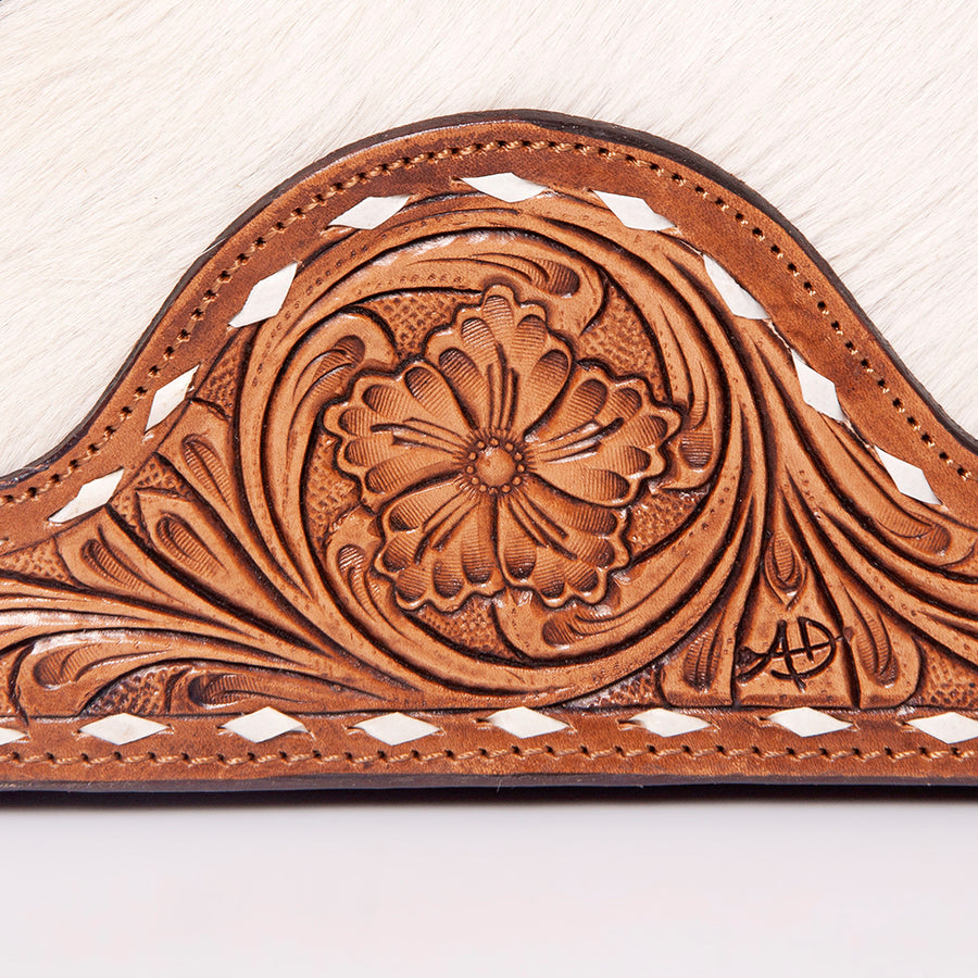 American Darling Tote Hand Tooled Hair-On Genuine Leather Women Bag Western Handbag Purse
