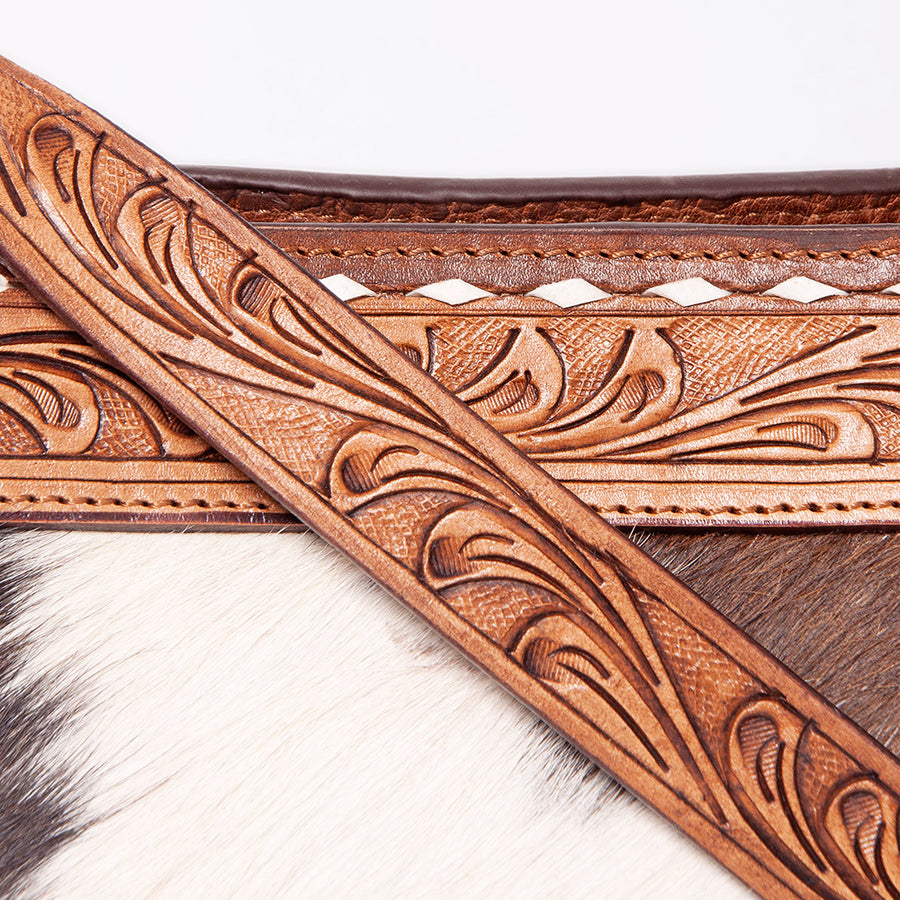 American Darling Tote Hand Tooled Hair-On Genuine Leather Women Bag Western Handbag Purse