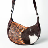 American Darling ADBGZ453 Hobo Hand Tooled Hair-On Genuine Leather Women Bag Western Handbag Purse