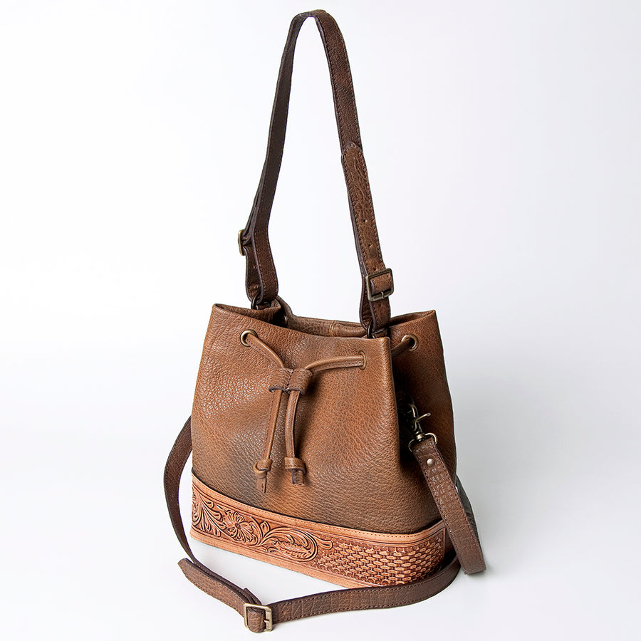 American Darling Bucket Hand TooledGenuine Leather women bag western handbag purse - Uhorse