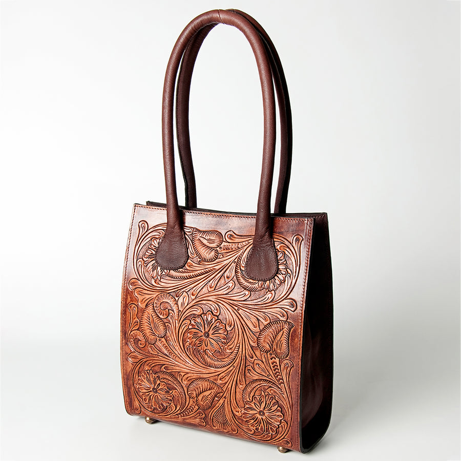 American Darling ADBGZ456 Tote Hand Tooled Genuine Leather Women Bag by Hilason – Cowboy and equestrian accessories