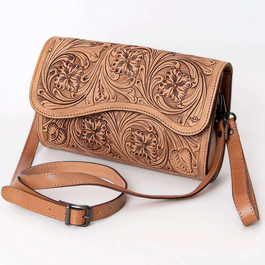 American Darling Wallet Hand Tooled Genuine Leather women bag western handbag purse - Uhorse