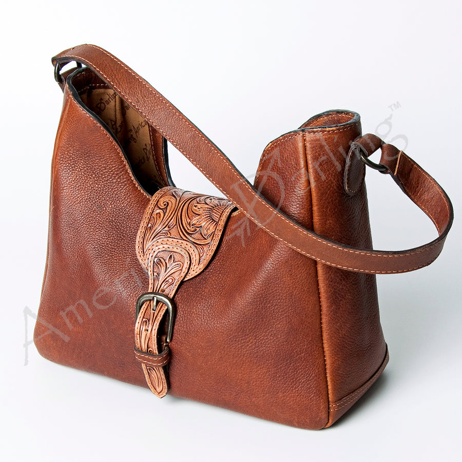 American Darling Tote Hand Tooled Genuine Leather women bag western handbag purse - Uhorse