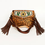 American Darling ADBGA176A Clutch Hand Tooled Hair On Genuine Leather Women Bag Western Handbag Purse