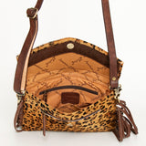 American Darling ADBGA176A Clutch Hand Tooled Hair On Genuine Leather Women Bag Western Handbag Purse