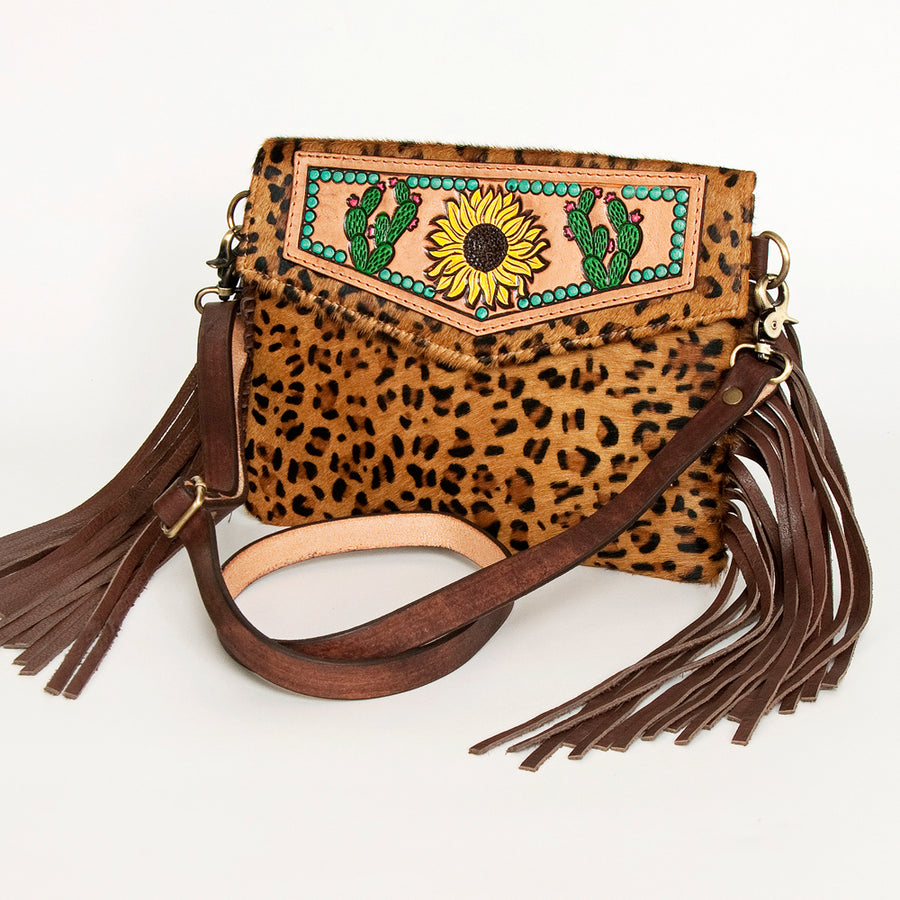 American Darling Hand Tooled Leather Hair-On Cowhide Envelope Women - Uhorse