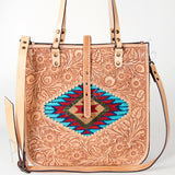 American Darling ADBGH103A Tote Hand Tooled Saddle Blanket Genuine Leather Women Bag Western Handbag Purse