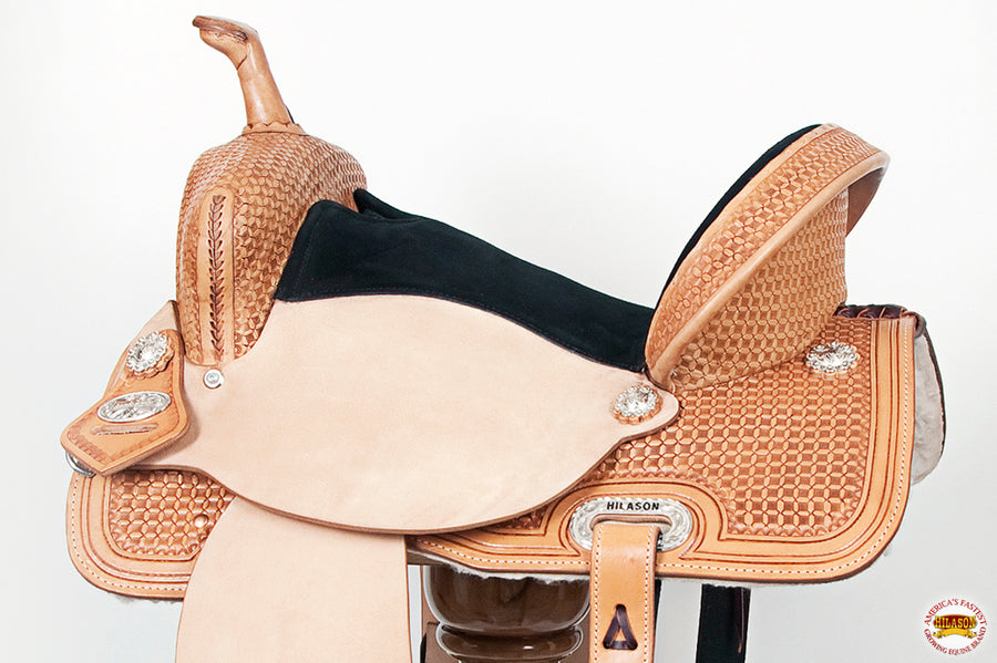 HILASON Flex Tree Western Horse Saddle in American Leather Barrel Trail | for Horses