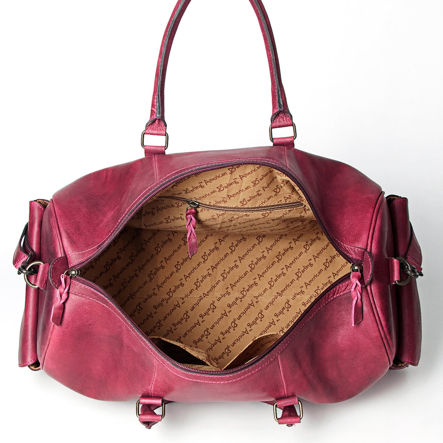 American Darling Duffel Full Grain Genuine Leather Western Women Bag | Handbag Duffle Weekend Travel Bags