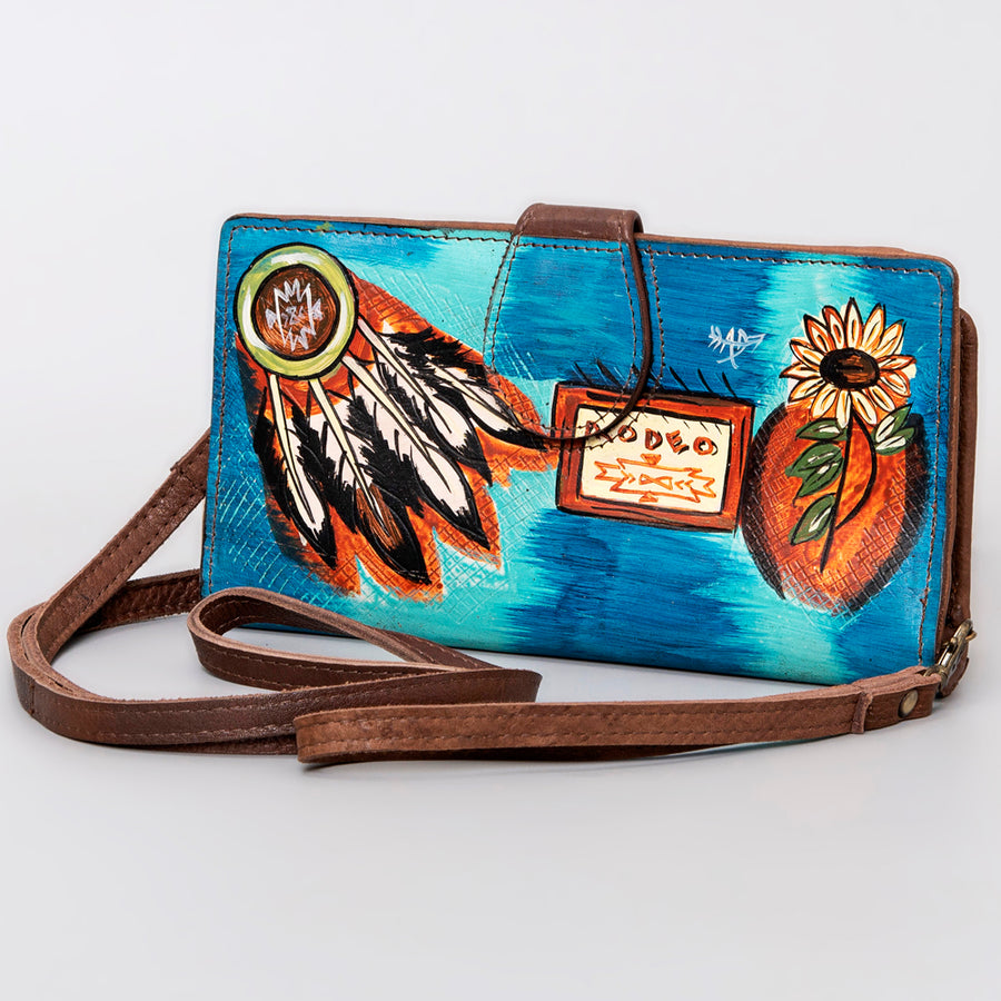 American Darling Hand-Painted Western Leather Small Cross body Bag - Uhorse