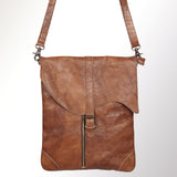 Vintage Genuine Leather Crossbody Bag for Men & Women – Rustic Brown Messenger Shoulder Bag